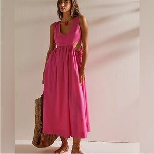 NWT Free People Fabiana‎ Midi Pink Dress Size XS